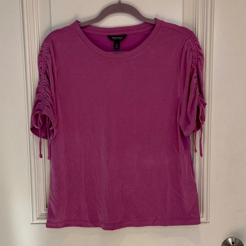 Banana Republic Sandwash Modal Ruched-Sleeve Top